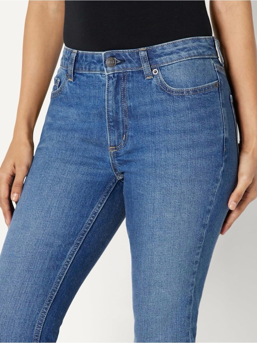 Amazon Essentials Medium Blue Vintage Stretch Slim-fit Mid-rise Capri - Picture 3 of 6